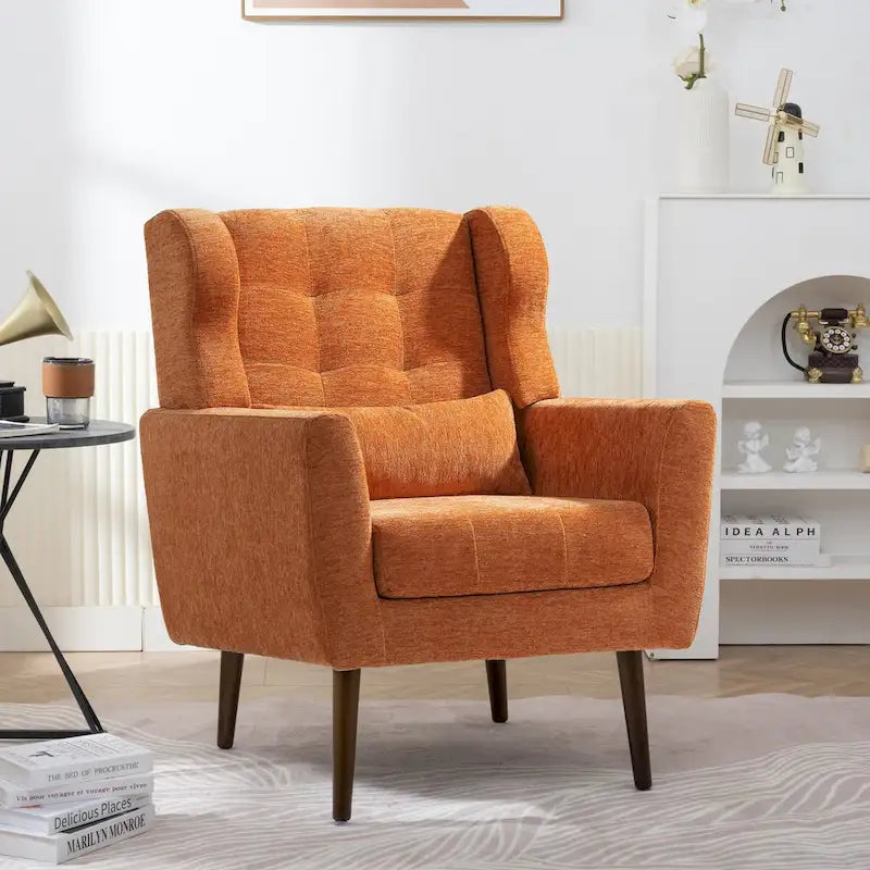 Moderner Akzentsessel, Chenille-Sessel für das Wohnzimmer, bequemer, weich gepolsterter Loungesessel für kleine Räume, Schlafzimmer