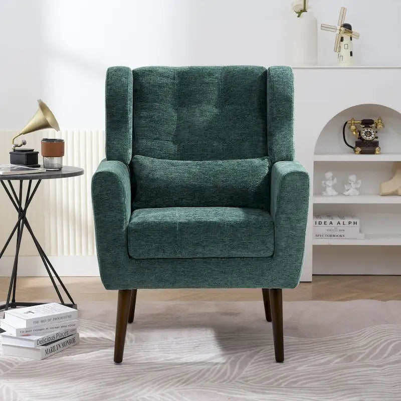 Moderner Akzentsessel, Chenille-Sessel für das Wohnzimmer, bequemer, weich gepolsterter Loungesessel für kleine Räume, Schlafzimmer