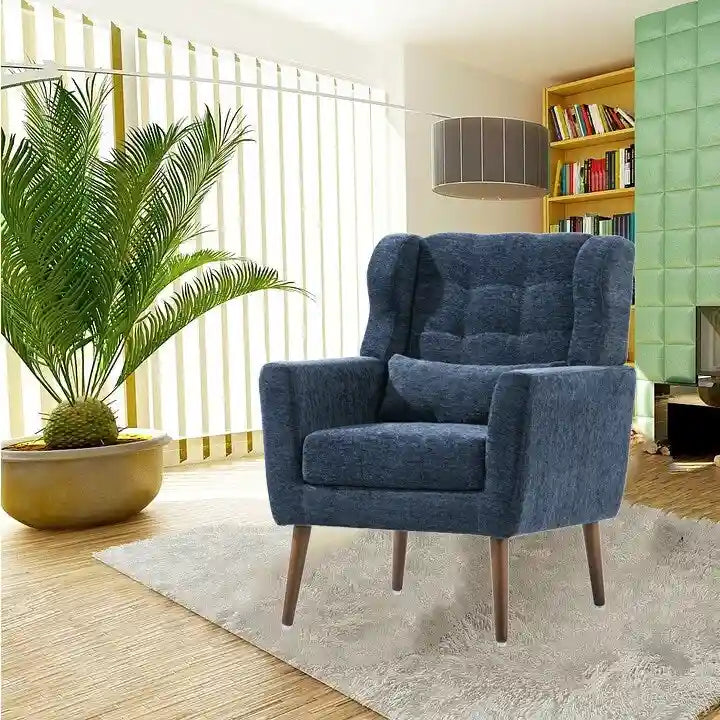 Moderner Akzentsessel, Chenille-Sessel für das Wohnzimmer, bequemer, weich gepolsterter Loungesessel für kleine Räume, Schlafzimmer