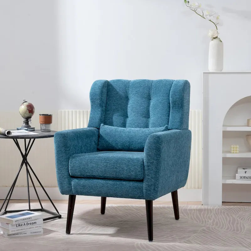 Moderner Akzentsessel, Chenille-Sessel für das Wohnzimmer, bequemer, weich gepolsterter Loungesessel für kleine Räume, Schlafzimmer
