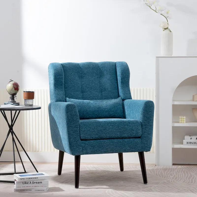 Moderner Akzentsessel, Chenille-Sessel für das Wohnzimmer, bequemer, weich gepolsterter Loungesessel für kleine Räume, Schlafzimmer