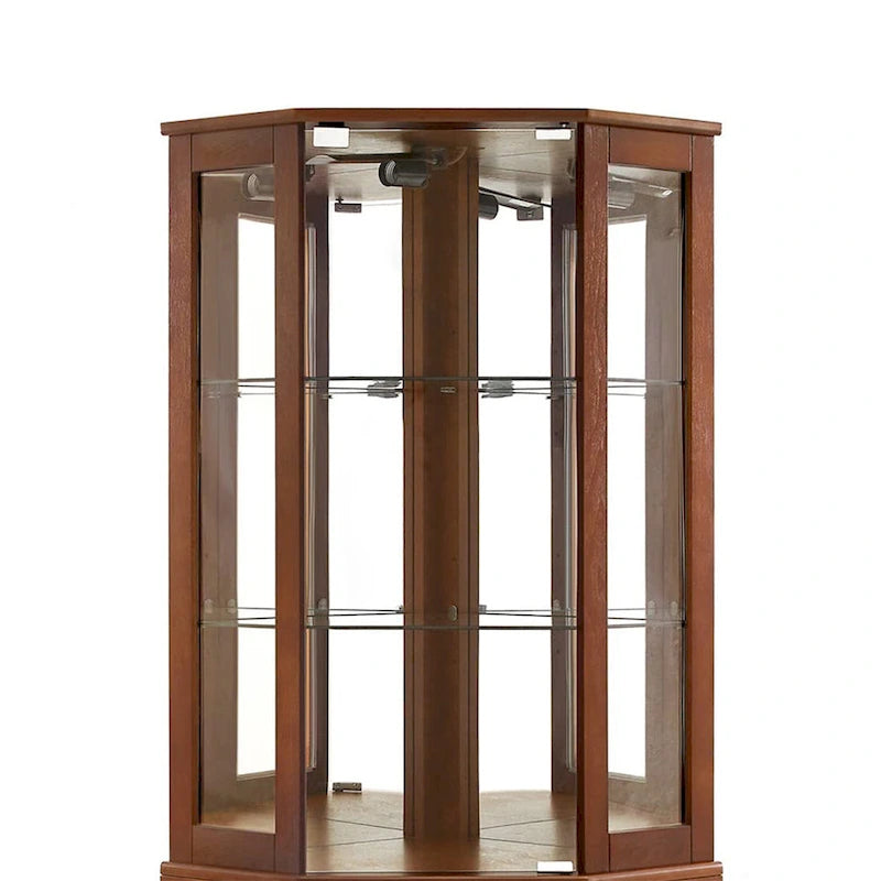 6-stöckige Eckvitrine mit Beleuchtung