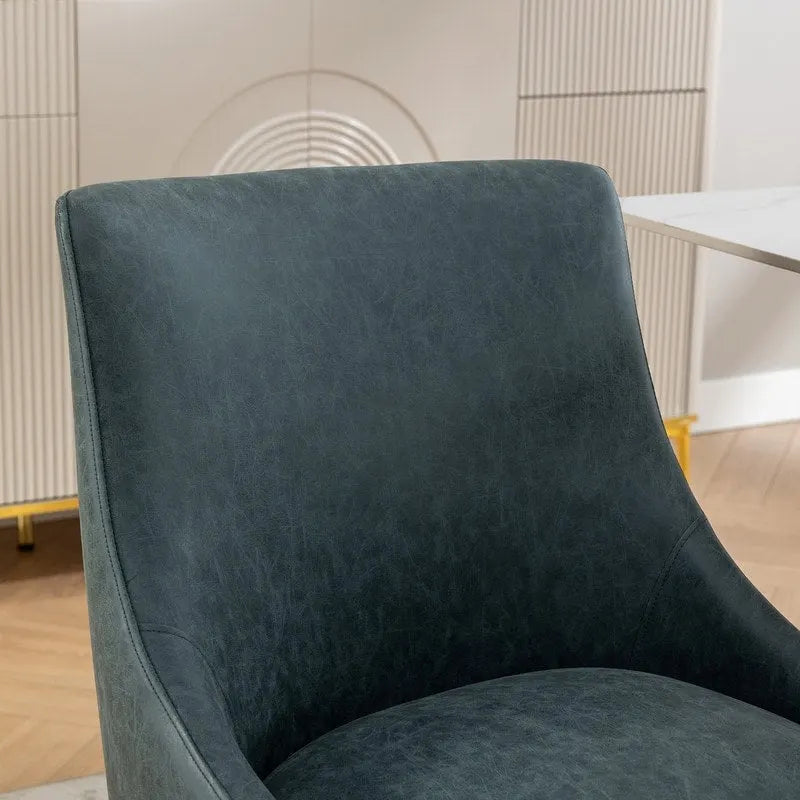 Moderner Glamour Esszimmerstuhl aus PU-Leder oder Schminkstuhl 4er-Set mit Griff an der Rückenlehne