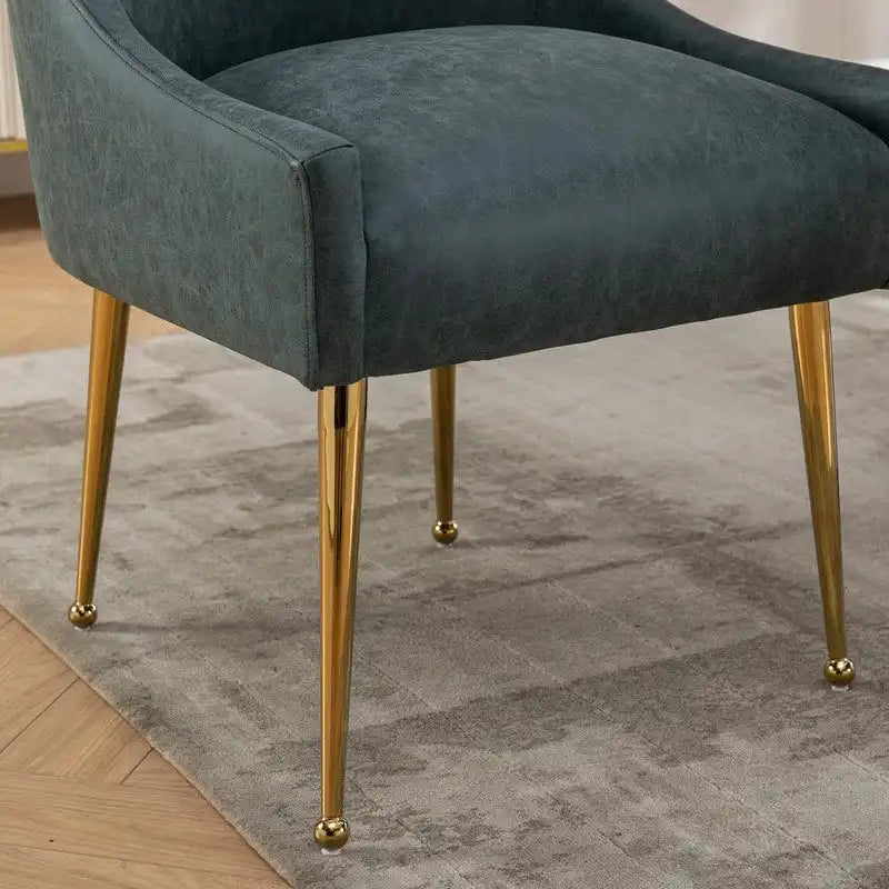 Moderner Glamour Esszimmerstuhl aus PU-Leder oder Schminkstuhl 4er-Set mit Griff an der Rückenlehne