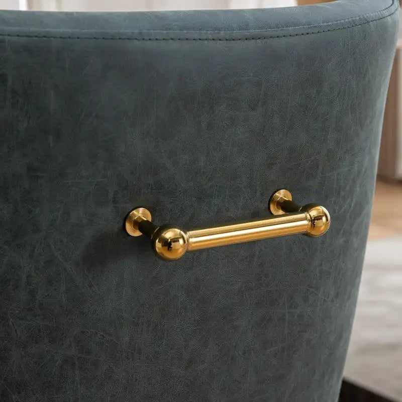 Moderner Glamour Esszimmerstuhl aus PU-Leder oder Schminkstuhl 4er-Set mit Griff an der Rückenlehne