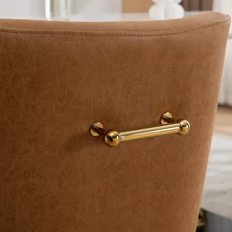 Moderner Glamour Esszimmerstuhl aus PU-Leder oder Schminkstuhl 4er-Set mit Griff an der Rückenlehne