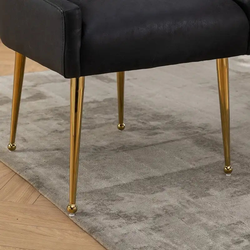 Moderner Glamour Esszimmerstuhl aus PU-Leder oder Schminkstuhl 4er-Set mit Griff an der Rückenlehne