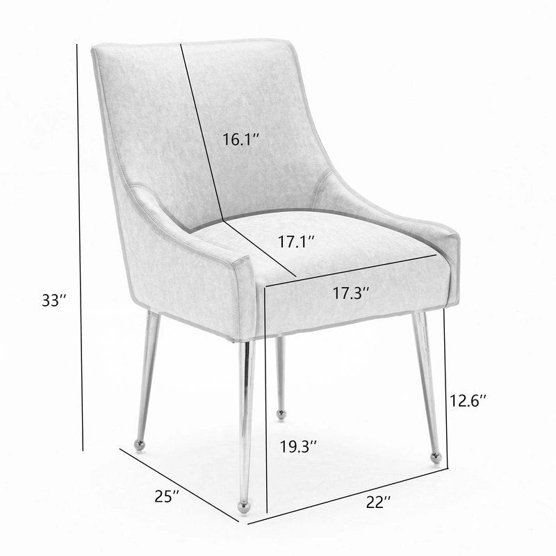Moderner Glamour Esszimmerstuhl aus PU-Leder oder Schminkstuhl 4er-Set mit Griff an der Rückenlehne