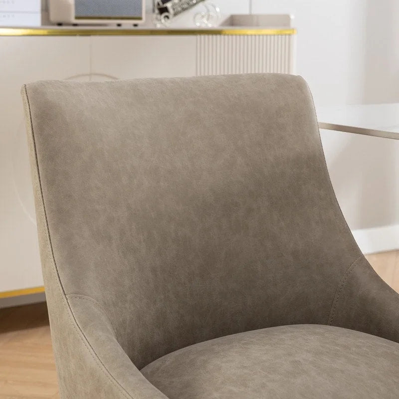 Moderner Glamour Esszimmerstuhl aus PU-Leder oder Schminkstuhl 4er-Set mit Griff an der Rückenlehne