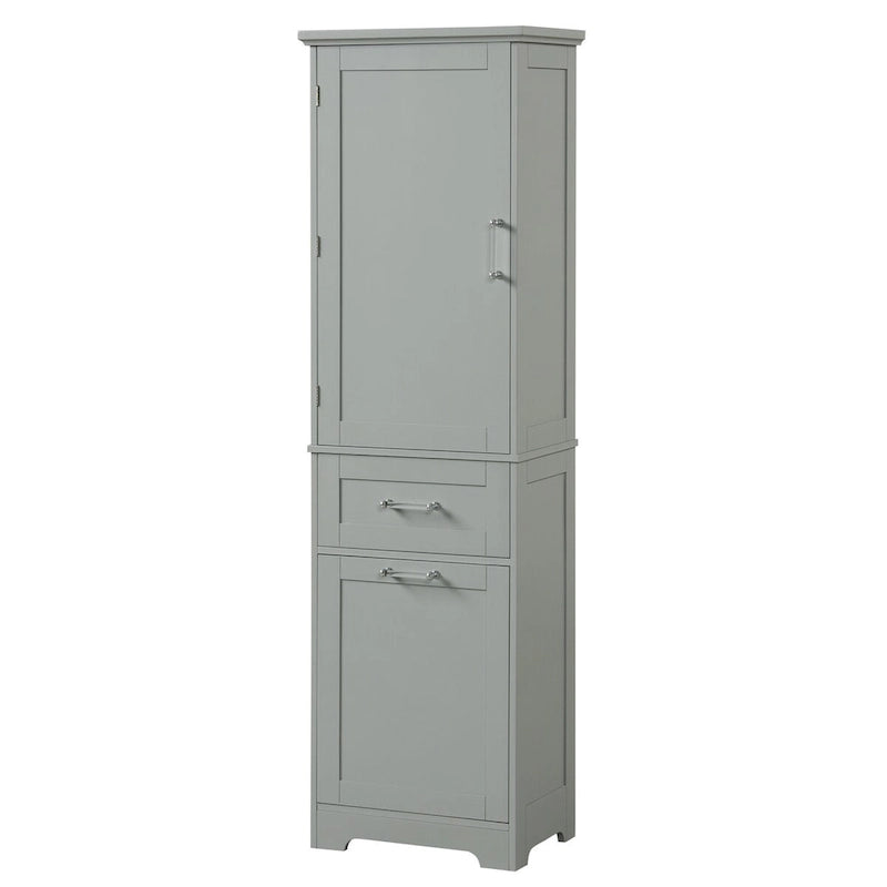 50,8 cm B x 33 cm T x 173 cm H Wäscheschrank mit 2 unterschiedlich großen Schubladen und verstellbarem Einlegeboden